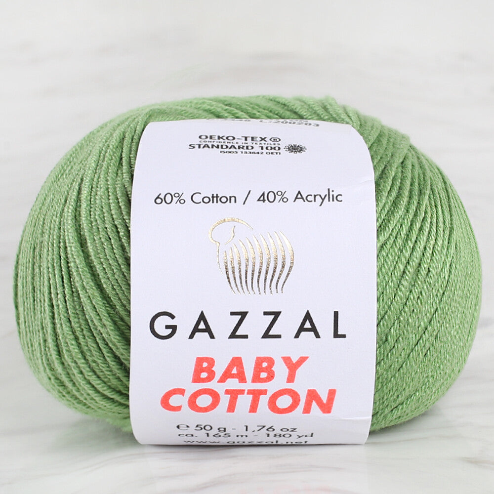 Gazzal Baby Cotton Yeşil Bebek Yünü - 3448