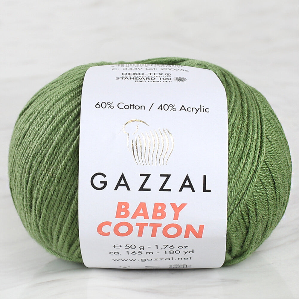 Gazzal Baby Cotton Yeşil Bebek Yünü - 3449