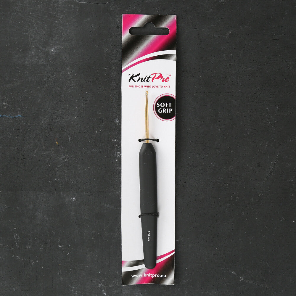 Knitpro Aluminum Gold 2,5mm Siyah Yumuşak Saplı Yün Tığ - 30802