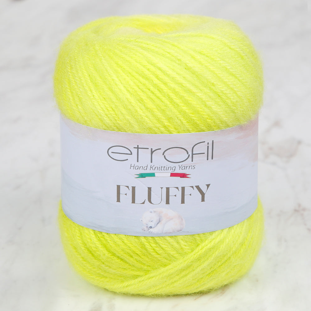 Etrofil Fluffy Neon Sarı El Örgü İpi - SE1148
