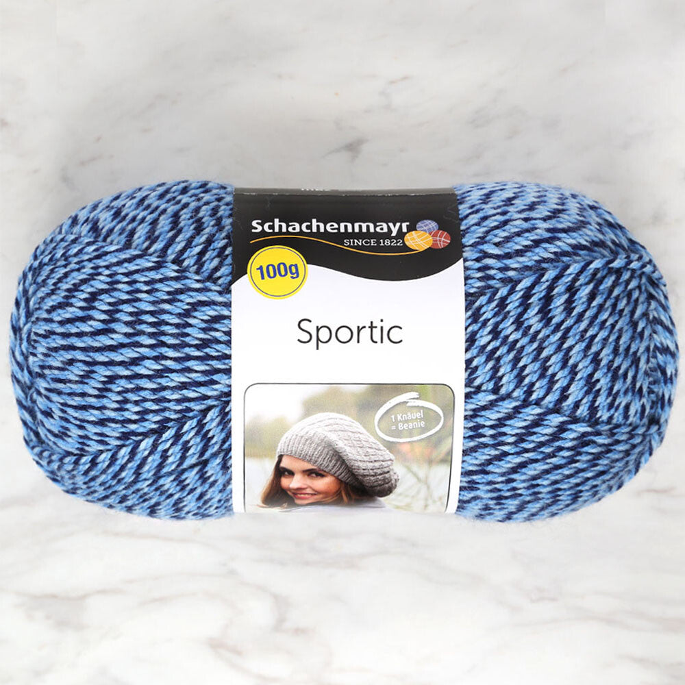 Schachenmayr Sportic Ebruli Mavi El Örgü İpi - 08182 – Hobium