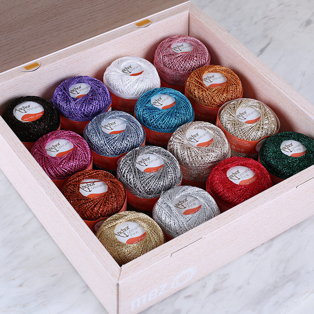 Anchor Metallic Asorti 16'lı Paket Simli İp - A28M006-09061