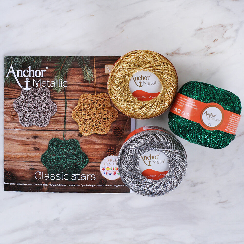 Anchor Metallic 3'lü Paket Simli İp - A28M005-09064