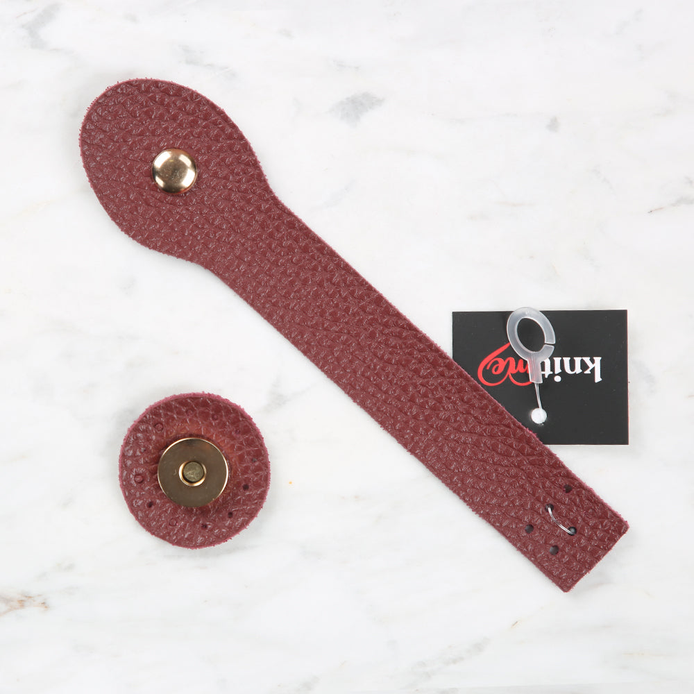 Knitme Çıtçıtlı Çanta Kapağı 2,5x17 cm Bordo BA-0045