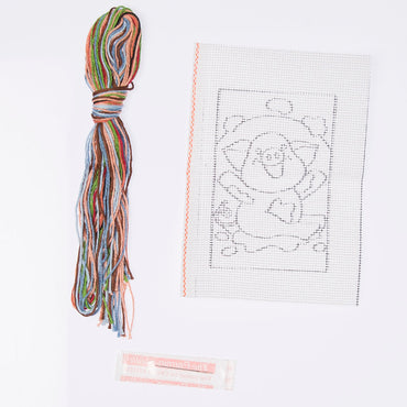 Permin My First Kit 8x12 cm Domuz Desenli Çocuk Uzun İşleme Nakış Kiti - 14-4871