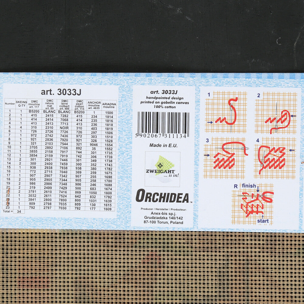 Orchidea 30x40 cm Rooster And Chickens Baskılı Goblen 3033J