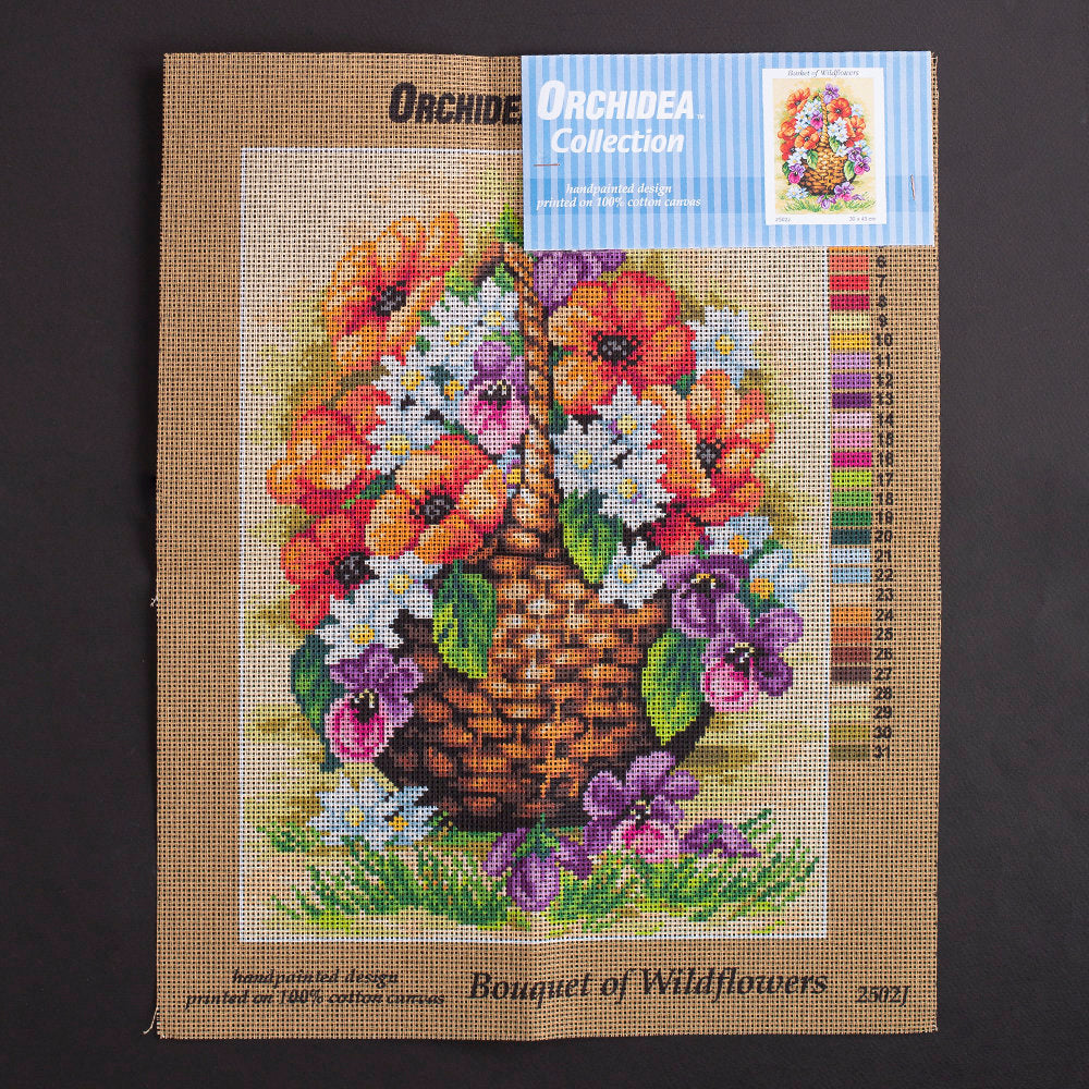 Orchidea 30x40cm Sepette Çiçekler Baskılı Goblen - 2502J