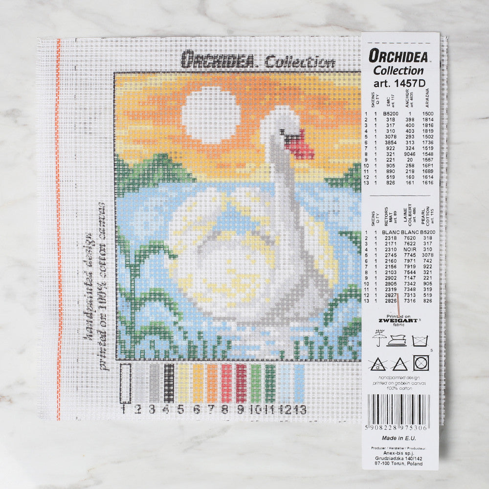 ORCHIDEA 15x15 cm Kuğu Baskılı Goblen 1457D