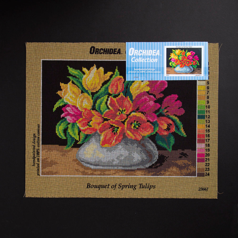 ORCHİDEA 30 x 40 cm Lale Buketi Baskılı Goblen 2566J