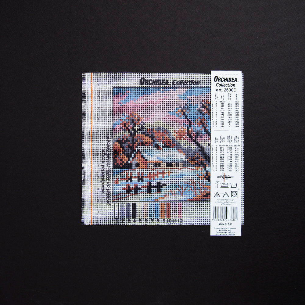 ORCHİDEA 15x15 cm Kış Baskılı Goblen 2600D