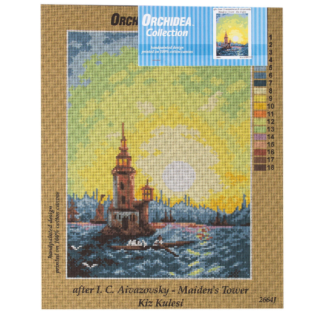 Orchidea 30x40cm Ivan Constantinovich Aivazovsky Kız Kulesi Baskılı Goblen