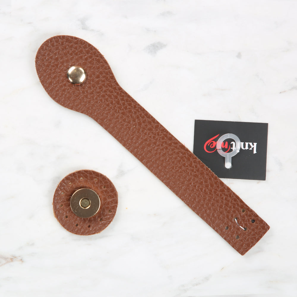 Knitme Çıtçıtlı Çanta Kapağı 2,5x17 cm Taba BA-0045