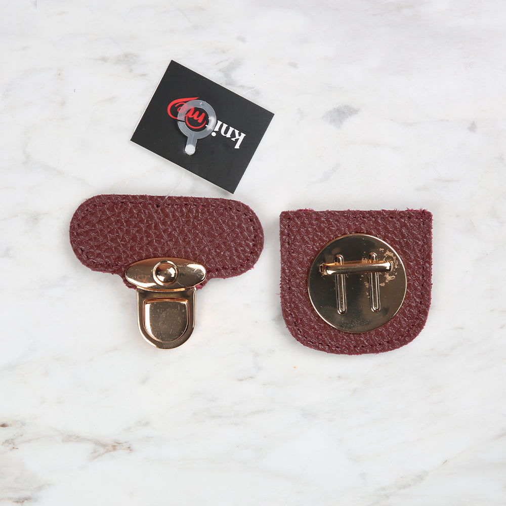 Knitme Dikişli Kilit 6x6 cm Bordo BA-0067