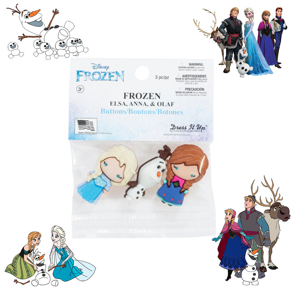 Dress It Up Frozen Elsa, Anna, Olaf Dekoratif Düğme - 8953