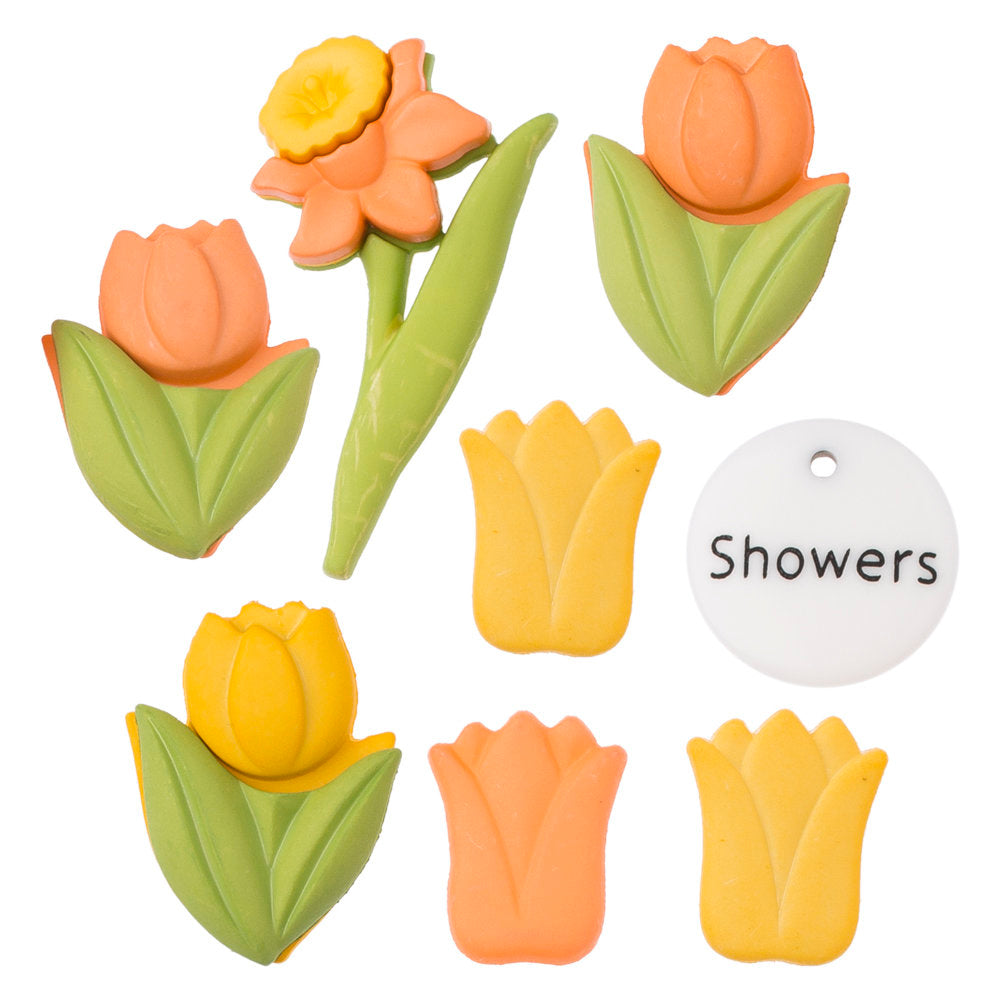 Buttons & Galore Çiçek Desenli Dekoratif Düğme - 4256