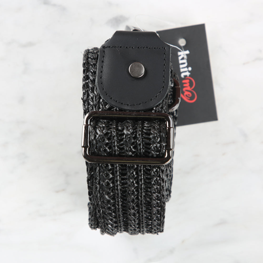 Knitme Hasır Çanta Askısı 125x4 cm Siyah BA-0054