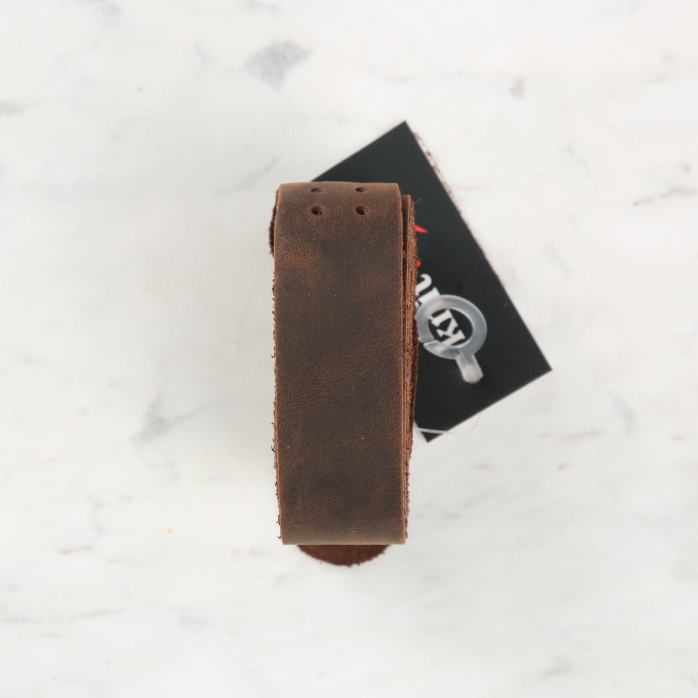 Knitme Gerçek Deri Spor Dikiş Çanta Askısı 75x2.5 cm Kahverengi BA2-0036