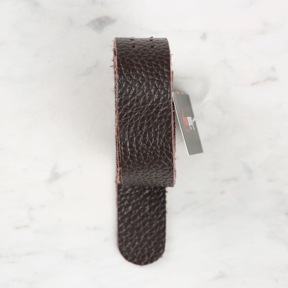 Knitme Gerçek Deri Spor Dikiş Çanta Askısı 75x2.5 cm Kahverengi BA3-0036