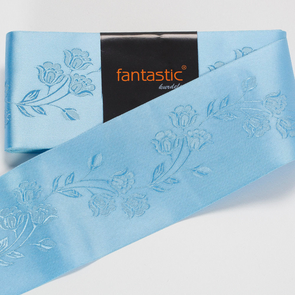 Fantastic Mavi Jakarlı Saten Kurdele - 94967