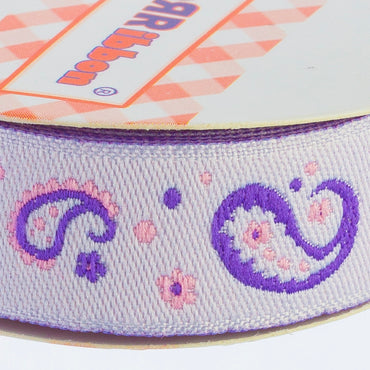 Sticker Ribbon Mor Motif Baskılı Yapışkan Kurdele - SR-1691-V4