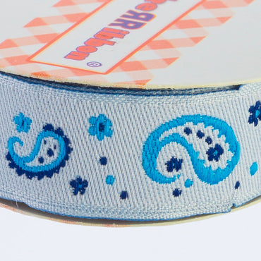 Sticker Ribbon Mavi Motif Baskılı Yapışkan Kurdele - SR-1691-V1