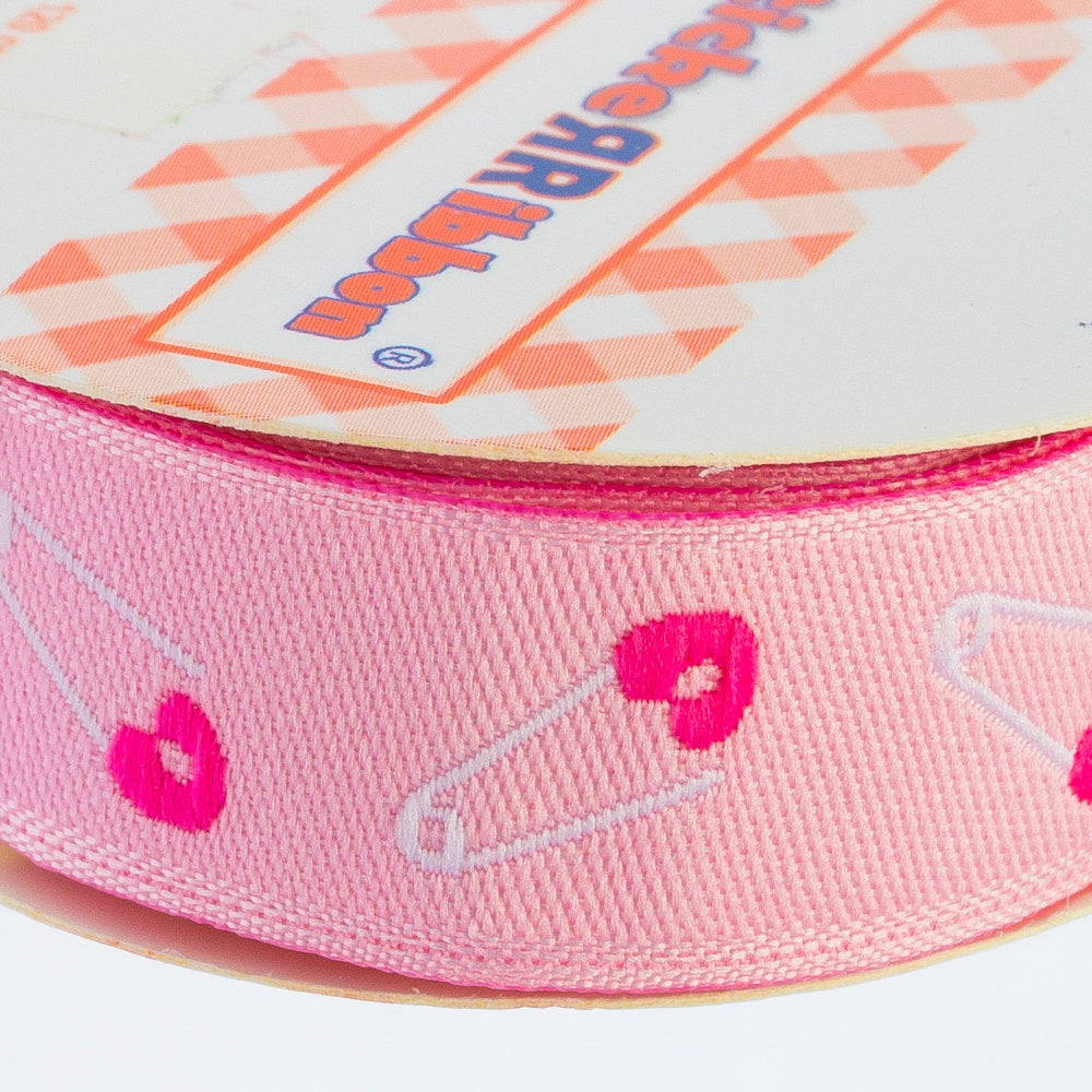 Sticker Ribbon Pembe Beb İğne Baskılı Yapışkan Kurdele - SR-1684-V1