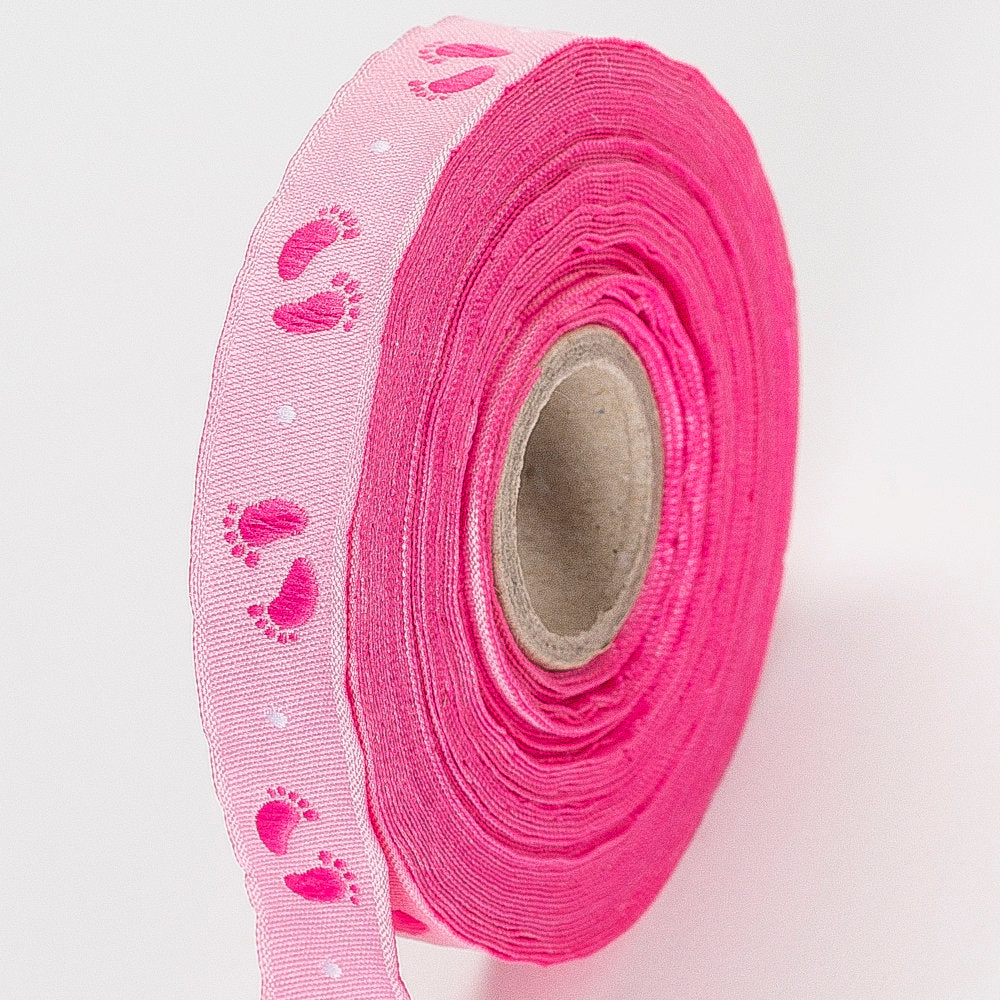 Fantastic Pembe Bebe Ayak İzi Baskılı Kurdele - 15685-V1