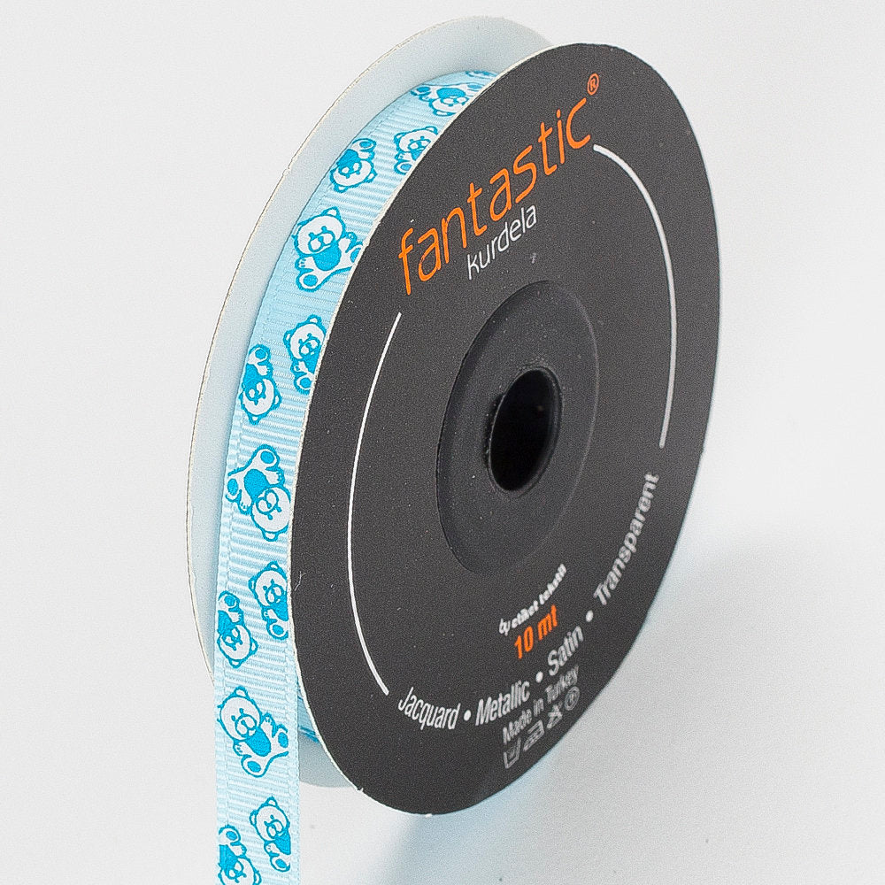 Fantastic Mavi Bebe Ayıcık Baskılı Kurdele - 10681