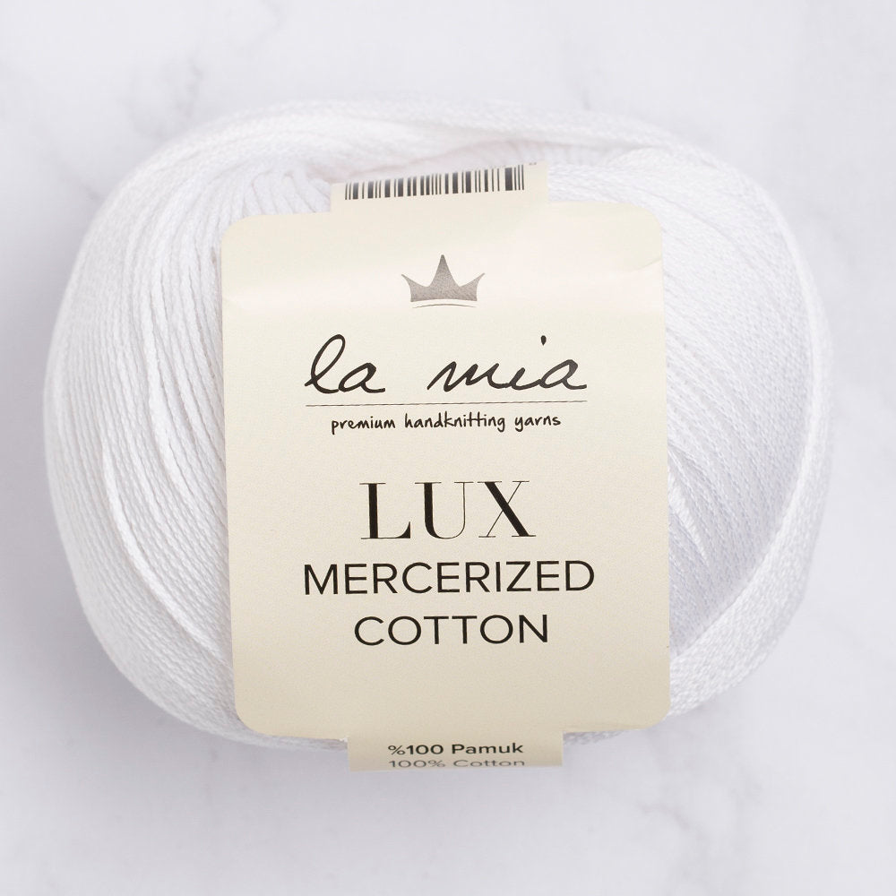La Mia Lux Mercerized Cotton Beyaz El Örgü İpi - 2