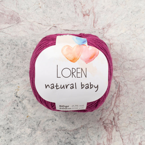 Loren Natural Baby Patlıcan Moru El Örgü İpi - R098