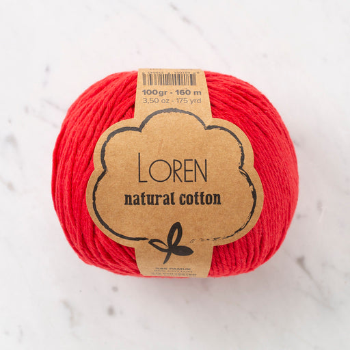 Loren Natural Cotton Kırmızı El Örgü İpi - R003