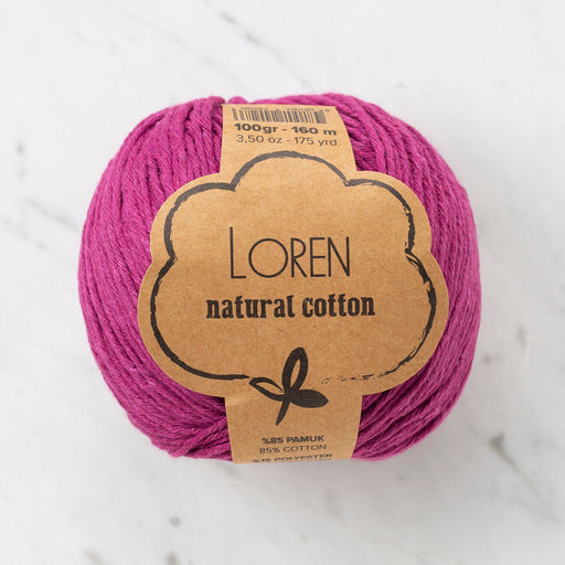 Loren Natural Cotton Mor El Örgü İpi - R098