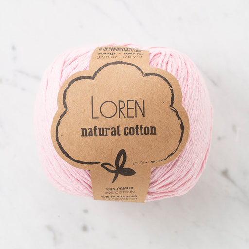 Loren Natural Cotton Pembe El Örgü İpi - R094