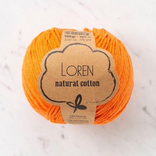 Loren Natural Cotton Koyu Turuncu El Örgü İpi - R096