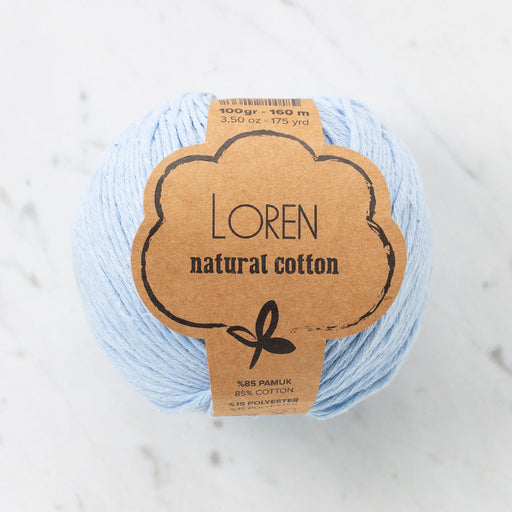 Loren Natural Cotton Bebe Mavi El Örgü İpi - R090