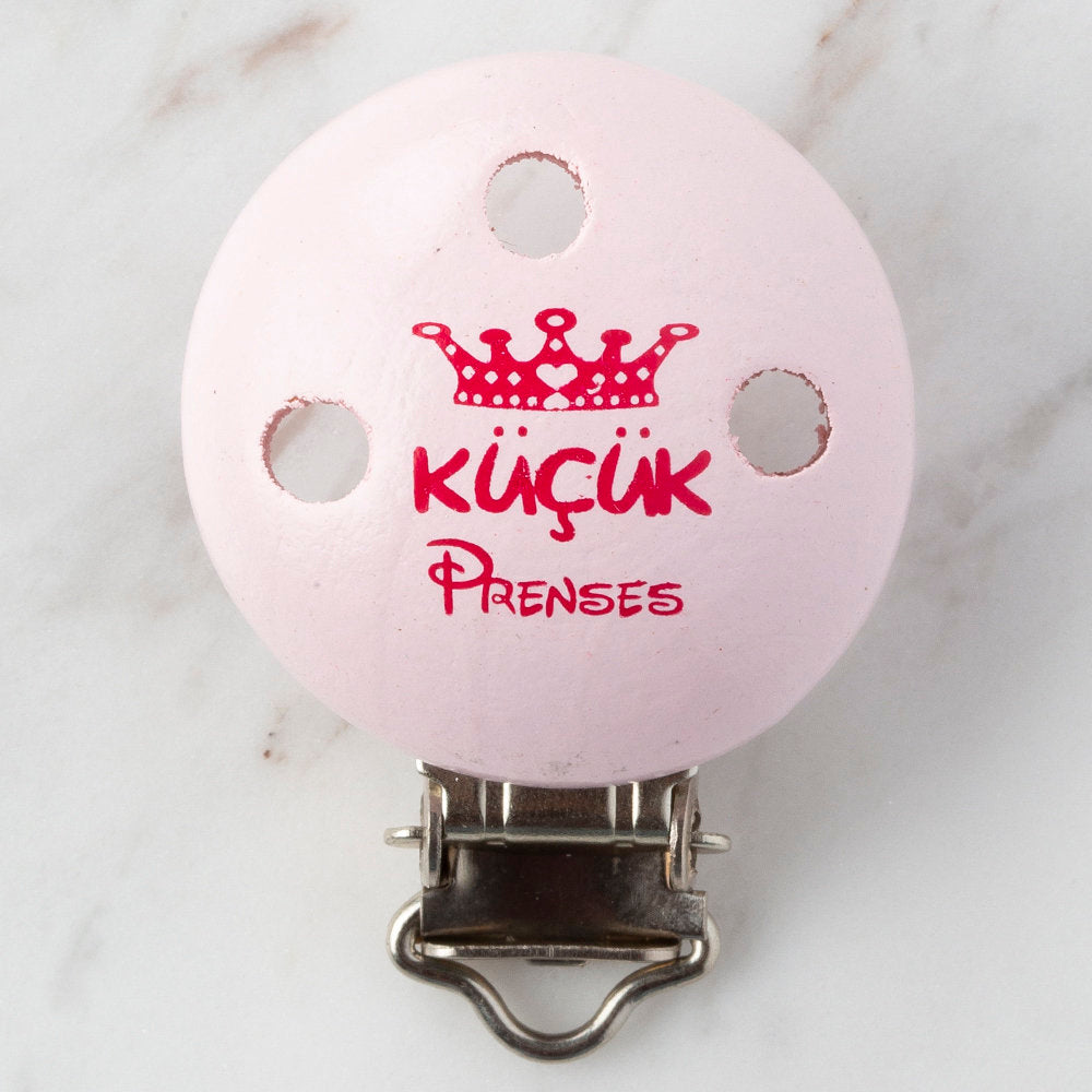 Loren Pembe Ahşap Emzik Zinciri Klipsi