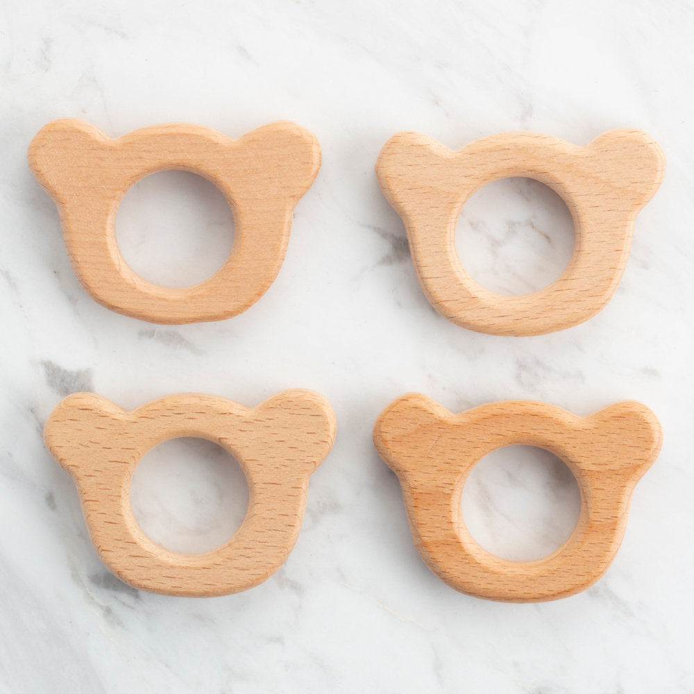 Loren 4'lü Ayı Diş Kaşıyıcı Ahşap Halka