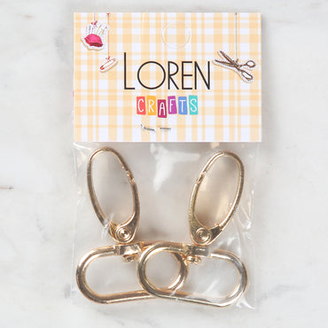 Loren Crafts 3 cm 2'li Altın Rengi Makrome Anahtarlık Kancası