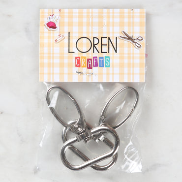 Loren Crafts 3 cm 2'li Gümüş Rengi Makrome Anahtarlık Kancası
