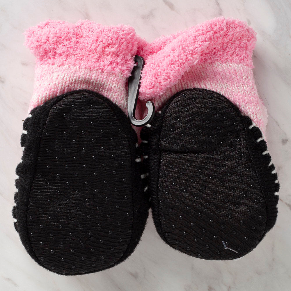Serfino Bebek Örgü Patiği / Ev Ayakkabısı Pembe Tavşan