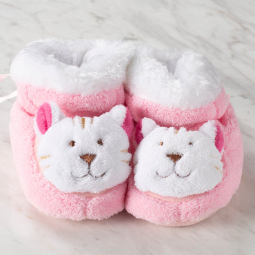 Serfino Büyük Bebek Patiği / Ev Ayakkabısı Açık Pembe Kedi