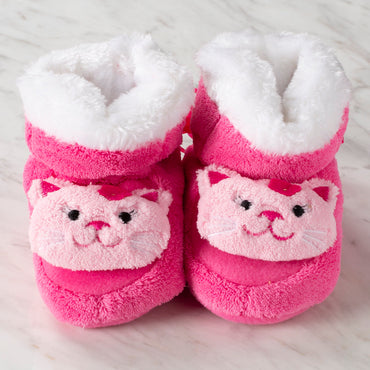 Serfino Büyük Bebek Patiği / Ev Ayakkabısı Pembe Kedi