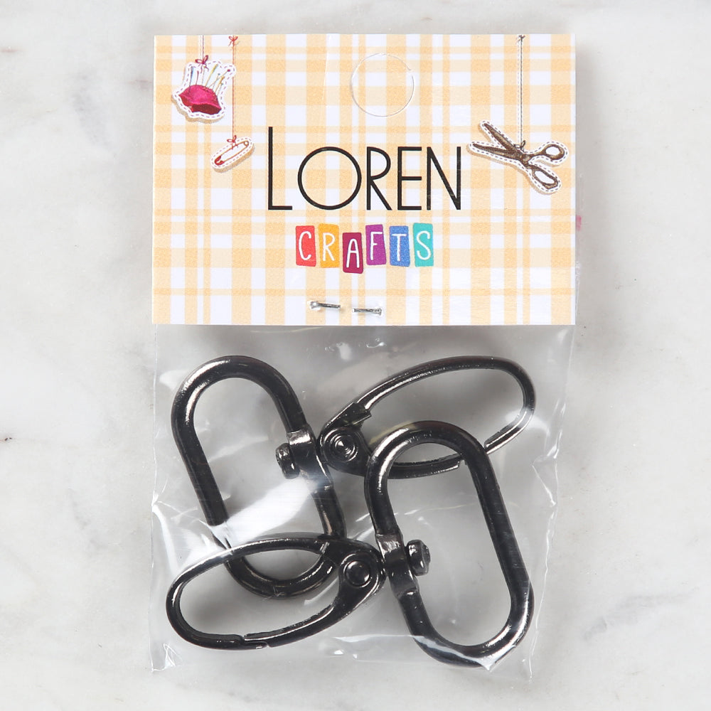 Loren Crafts 3 cm 2'li Makrome Füme Rengi Anahtarlık Kancası