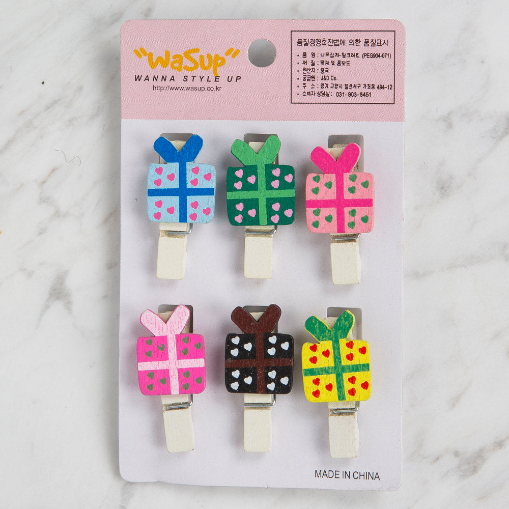 Loren Dekoratif Hediye kutu desenli mandal 6'lı