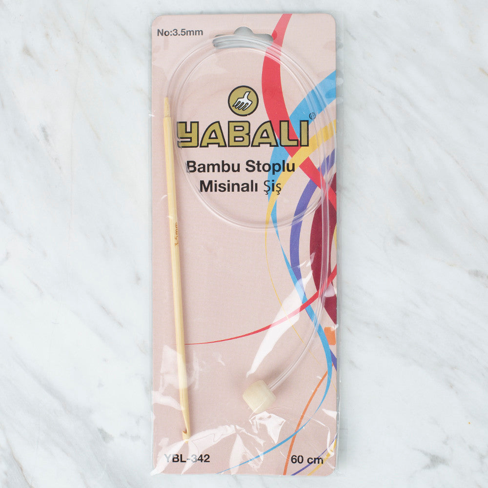 Yabalı Bambu 3.5 mm 60 cm Ucu Gagalı Stoplu Misinalı Şiş - YB342
