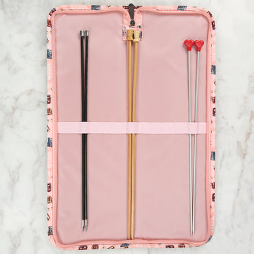 Nas Cetvelli Desenli Şiş Çantası - Somon