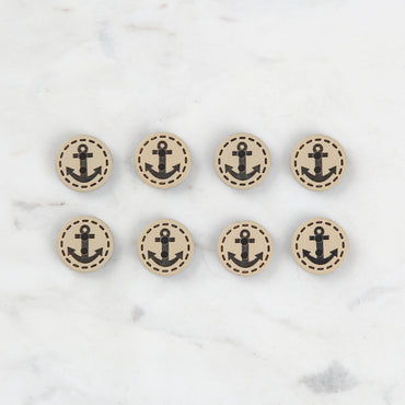 Loren Crafts 8'li Çapa Şekilli Düğme - 0023