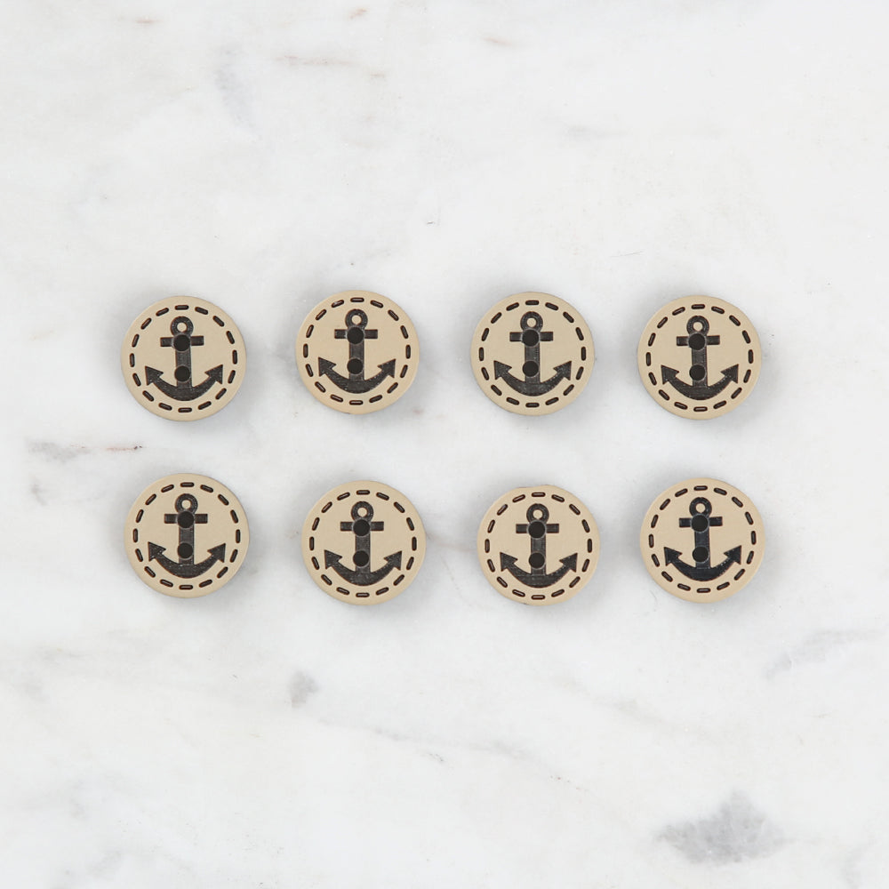 Loren Crafts 8'li Çapa Şekilli Düğme - 0023