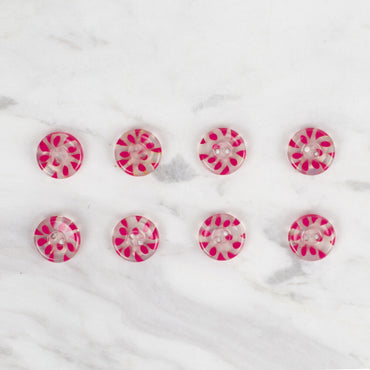 Loren Crafts 8'li Fuşya Düğme - 27
