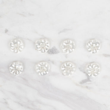 Loren Crafts 8'li Şeffaf Beyaz Düğme - 28